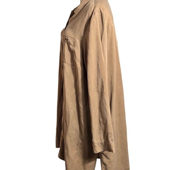 J. JILL Brown Long Button Down Shirt or Mini Dress - Picture 5 of 7